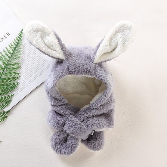 Плюшена шапка 2в1 с Шал Cute Bunny – 3 цвята
