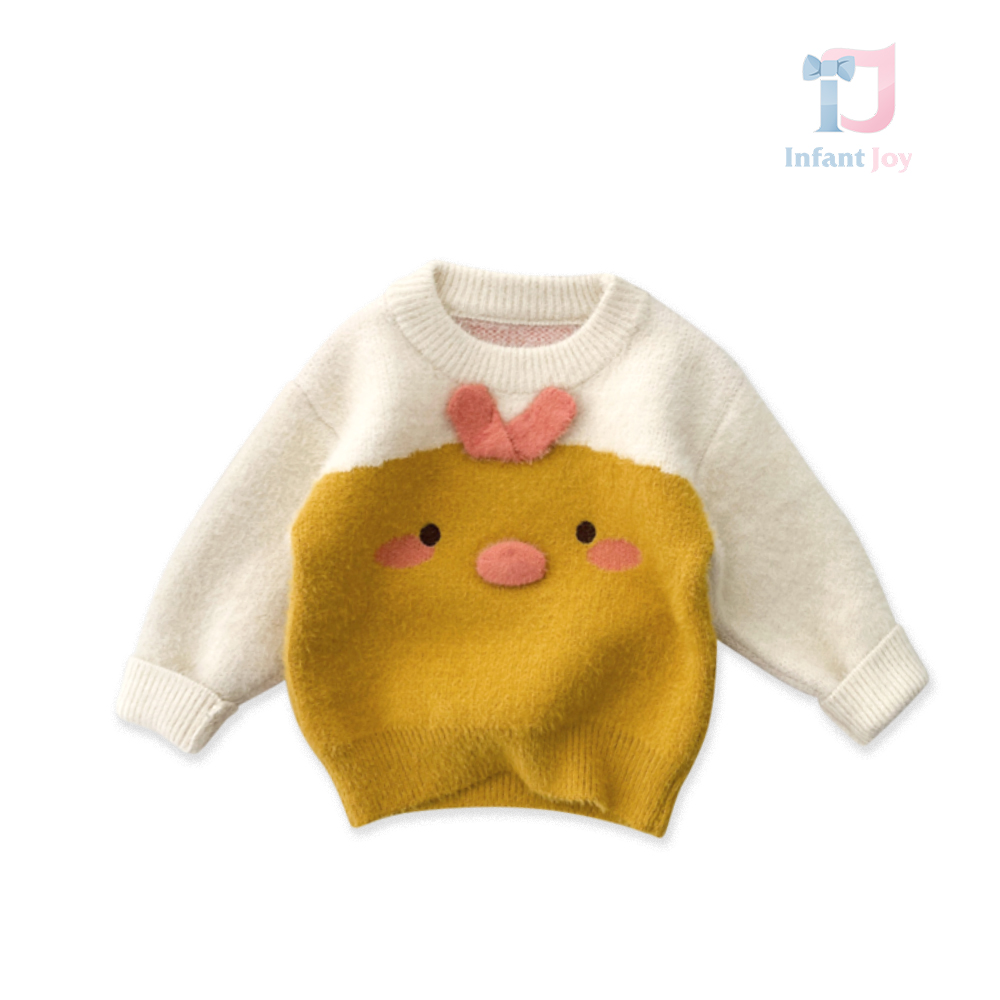 Пуловер от Висококачествено Плетиво тип “Ангора” с 3Д Елементи Chicken