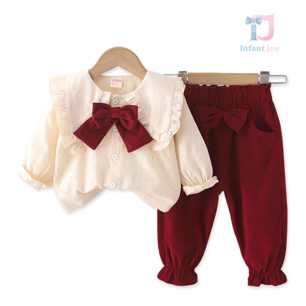 Елегантен Комплект  от Риза, Джинсов Панталон и Фишу Ribbon Lady Red – 3 части